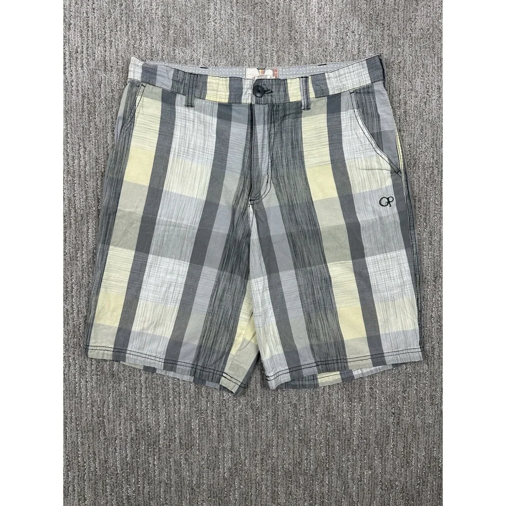 Vtg 90s Ocean Pacific Chino Shorts Men's 36 Multi Color Plaid Shorts Beach Y2K